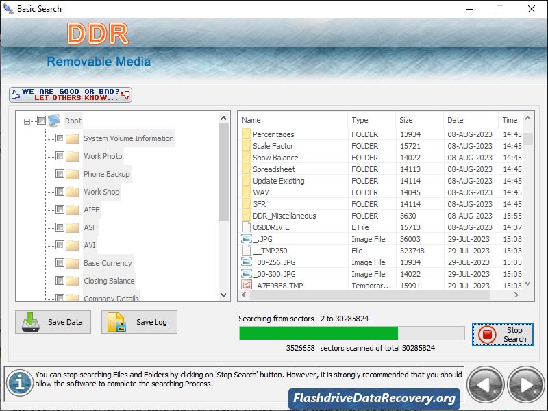Screenshot of Free USB Drive Recovery